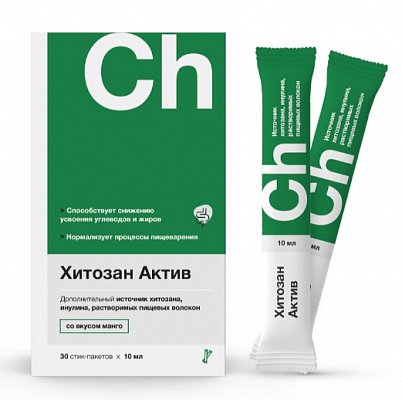 Хитозан Актив, стик-пакет 10мл Манго, 30 шт БАД