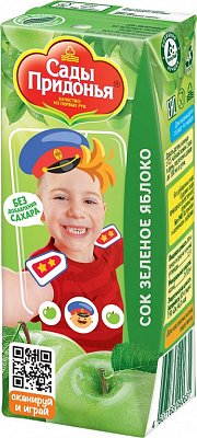 Сады Придонья Сок яблоко зеленое, 200мл