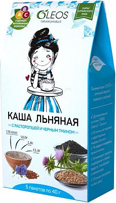 Oleos (Олеос) каша льняная с расторопшей и черным тмином, пакет 40г, 5 шт