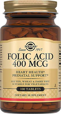 Solgar (Солгар) Фолиевая кислота 400мкг, таблетки 100 шт БАД