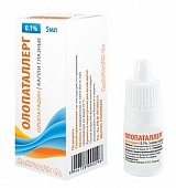 Олопаталлерг, капли глазные 0,1%, флакон-капельница 5мл, Ромфарма ООО