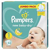 Pampers New Baby (Памперс) подгузники 1 ньюборн 2-5кг, 94шт, Проктер энд Гэмбл