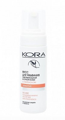 Kora (Кора) мусс для умывания чувствительной и сухой кожи лица 160мл