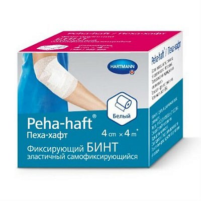 Paul Hartmann (Пауль Хартманн) бинт Пеха-хафт когезивный фиксирующий эластичный 4м х 4cм белый 1 шт