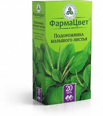 Подорожника большого листья, фильтр-пакеты 1,5г, 20 шт