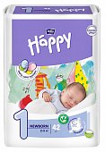 Bella Baby Happy (Белла) подгузники 1 НьюБорн Старт 2-5кг 42 шт, Торунский завод перевязочных материалов