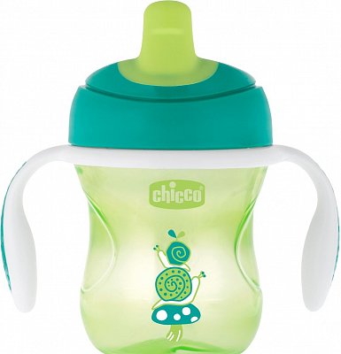 Chicco (Чикко) чашка-поильник с 6 месяцев Training Cup, 200мл зелёная