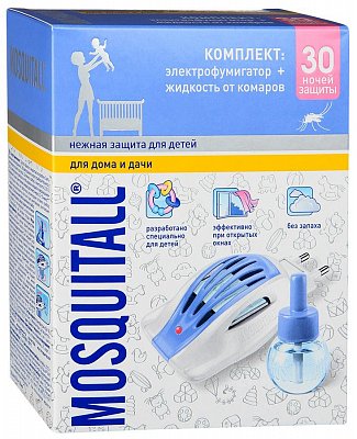 Mosquitall (Москитолл) Нежная Защита фумигатор+жидкость 30ночей