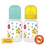 Курносики бутылочка полипропиленовая с латексной соской с 0 мес 125мл (11002), 