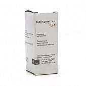 Ванкомицин, лиофилизат для приготовления раствора для инфузий и приема внутрь 500мг, флакон, Красфарма