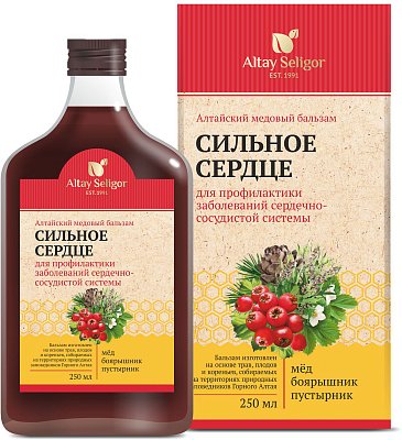 Бальзам Алтайский медовый Сильное сердце, флакон 250мл БАД