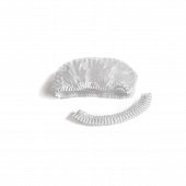 Шапочка-берет Плиссе нестерильная спанбонд плотность 8/м2, размер 54-62, длина 48см, белая 125 шт, ГЕКСА-нетканые материалы