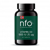 Norwegian Fish Oil (Норвегиан Фиш Оил) Витамин Д3 1000МЕ, таблетки 750мг, 60 шт БАД, Фарматек АС