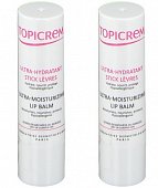 Topicrem (Топикрем) набор: бальзам для губ ультра-увлажняющий стик 4г, 2шт, Лаборитория Нижи