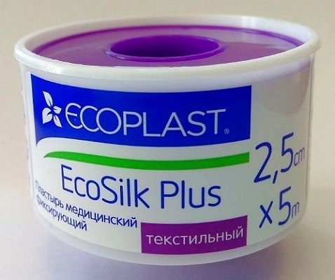 Ecoplast EcoSilk Plus медицинский фиксирующий текстильный 2,5см х 5м