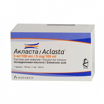 Акласта, раствор для инфузий 5мг/100мл, флакон 100мл