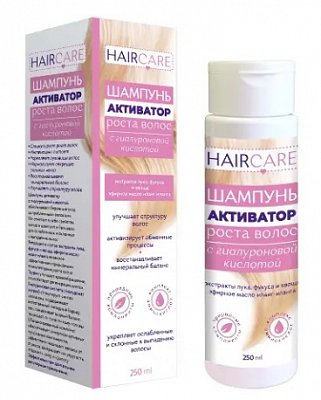 Активатор роста волос шампунь с гиалуроновой кислотой, 250мл