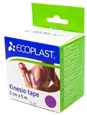 Ecoplast лента фиксирующая Кензио Тейп 5см х 5м фиолетовый