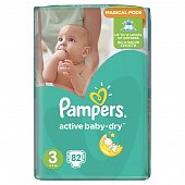Pampers Active Baby (Памперс) подгузники 3 миди 6-10кг, 82шт, Проктер энд Гэмбл