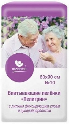 Пелигрин, пеленки впитывающие с суперабсорбентом 60х90 10 шт