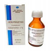 Левомицетин, раствор для наружного применения спиртовой 1%, флакон 25мл, Тверская фармацевтическая фабрика