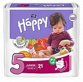 Bella Baby Happy (Белла) подгузники 5 Джуниор 12-25кг 21 шт, Торунский завод перевязочных материалов