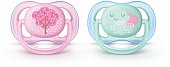 Avent (Авент) пустышка силиконовая Ultra Air для девочек 0-6 месяцев 2 шт (SCF343/20), Филипс