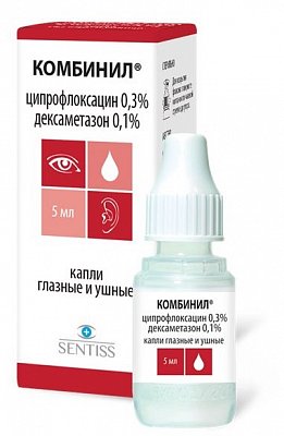 Комбинил, капли глазные и ушные, флакон-капельница 5мл
