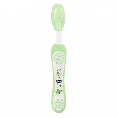 Chicco (Чикко) зубная щетка с эргономичной ручкой, зеленая с 6 месяцев