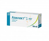 Азилект, таблетки 1мг, 30 шт, Тева Фармасьютикал