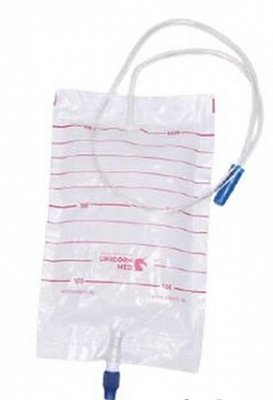 Мочеприемник одноразовый стерильный с крестовым краном и приводной трубкой, 1л