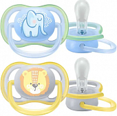 Avent (Авент) пустышка силиконовая Ultra Air для мальчиков 0-6 месяцев 2 шт (SCF085/01), Philips Consumer Lifestyle B.V.