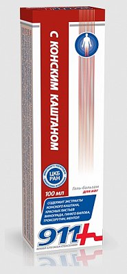 911 Конский Каштан гель-бальзам для ног, 100мл