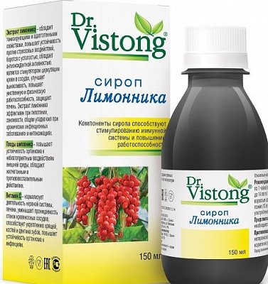 Dr Vistong (Дорктор Вистонг) сироп лимонника, флакон 150мл