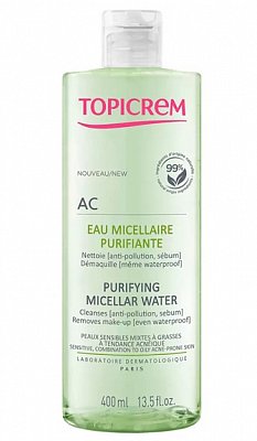 Topicrem АК (Топикрем) вода мицеллярная для лица и шеи очищающая, 400 мл