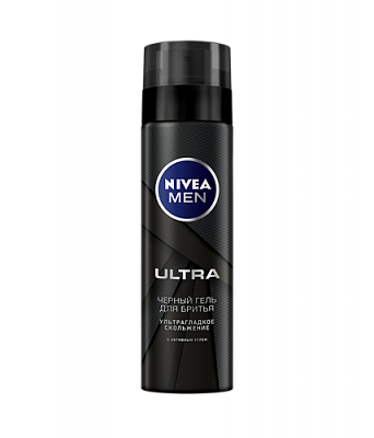 Nivea (Нивея) для мужчин гель для бритья черный Ultra, 200мл