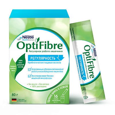 Nestle (Нестле) Оптифайбер, саше-пакты 5г, 16 шт БАД