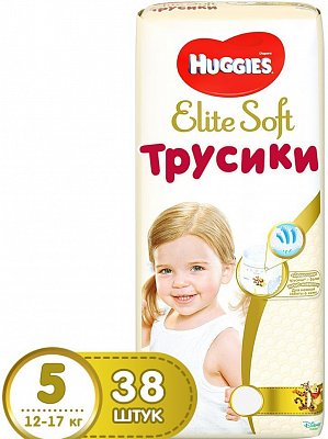 Huggies (Хаггис) трусики EliteSoft 5, 12-17кг 38 шт