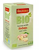 Milford (Милфорд) чай зеленый био имбирь, фильтр-пакет 1,75г, 20 шт, Ostfriesische Тее Gesellschaft GmbH & Cо.КG,