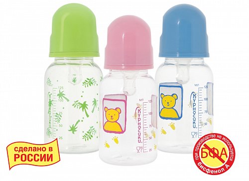 Курносики бутылочка полипропиленовая с силиконовой соской с 0 мес 125мл (11001)