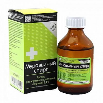 Муравьиный спирт, раствор для наружного применения спиртовой 1,4%, 50мл