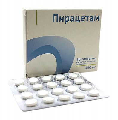 Пирацетам, таблетки, покрытые пленочной оболочкой 400мг, 60 шт