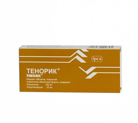 Тенорик, таблетки, покрытые пленочной оболочкой 100мг+25мг, 28 шт