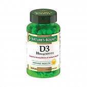 Nature's Bounty (Нэйчес Баунти) Витамин Д3 400МЕ, таблетки 100 шт БАД, Nature,s Bounty,Inc