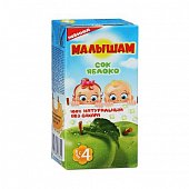 Малышам сок со вкусом яблока осветленный, 200мл, Прогресс МГП