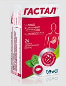 Гастал, таблетки для рассасывания, мятные, 24 шт, Плива