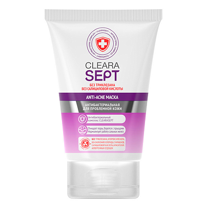 ClearaSept Anti-acne (КрелаСепт) маска для проблемной кожи антибактериальная, 100мл