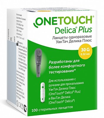 Ланцеты One Touch Delica+ (Уан Тач), 100 шт